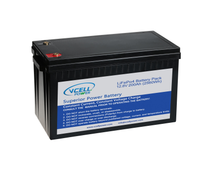 12V 200Ah 2.56KWh Lithium LiFePo4 Battery For RV, Solar, Marine, Off-Grid System