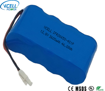 12.8V 3600mAh 4S1P 26650 LiFePo4 battery 