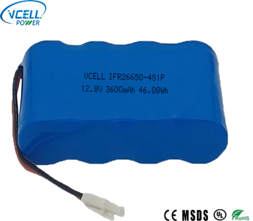 12.8V 3600mAh 4S1P 26650 LiFePo4 battery 