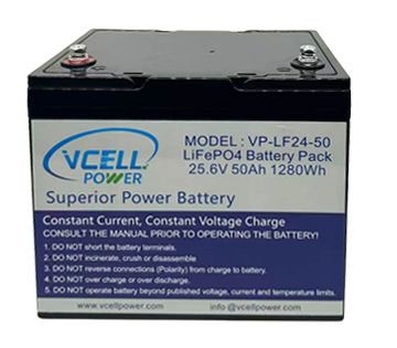 24V 50Ah Lifepo4 Battery For RV, Marine, Golf Carts
